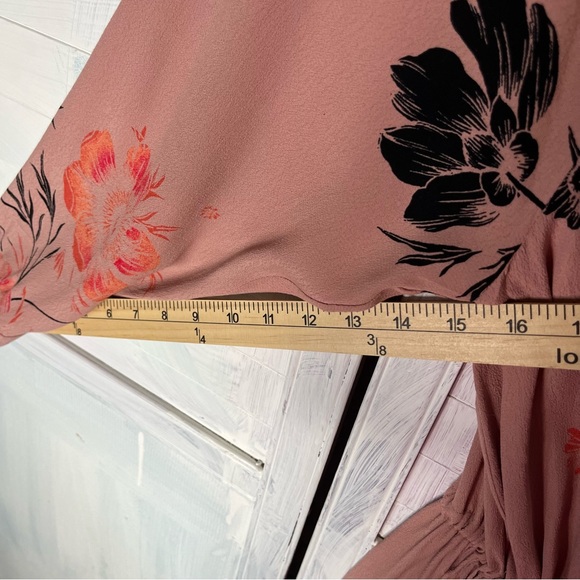 Free People Women’s Lena Floral Mini Dress Size M Boho Feminine Long Sleeve - Picture 10 of 10